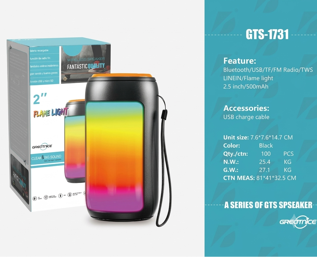 Flame Light Wireless Bluetooth Portable Speaker